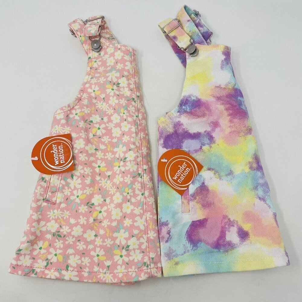 Wonder Nation Baby Girls 12‎ Months Lot of 2 Woven Jumpers Floral Tie Dye 2470